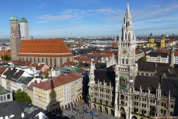Ausschnitt vom Marienplatz in München - In diesem umfangreichen Beitrag erfahren Sie wissenswerte Infos über die Münchner Geschichte vom dritten Reich.